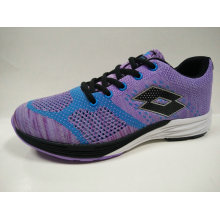 Fashion Design Purple Breathable Knitting Jogging Shoes